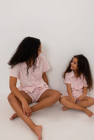 Pink Terry Cloth Short Sleeve Shirt