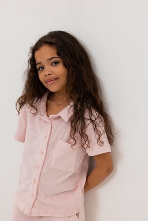 Pink Terry Cloth Mini Shirt
