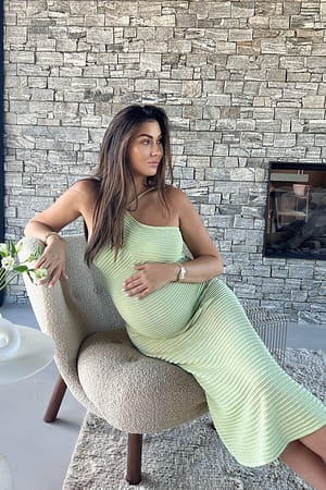 Dusty Green Robe midi à bretelles nouées