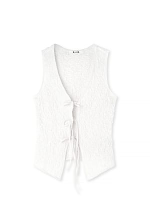 Offwhite Tie Front Top