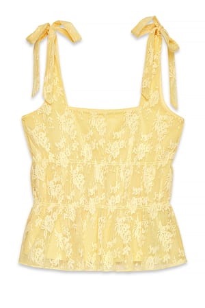 Light Yellow Oberteil mit Schnürung an der Schulter