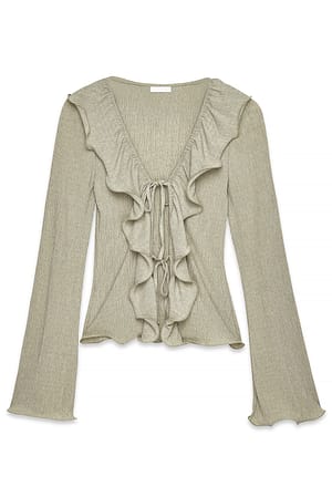 Grey Tie Structured Top
