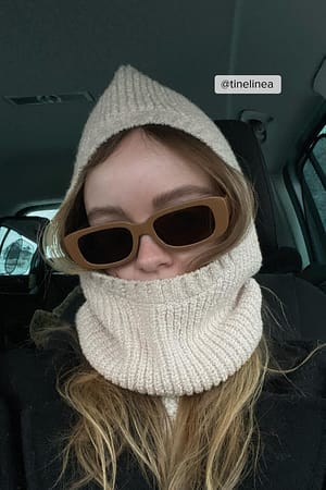 Caramel Brede Solbriller Med Retrostel