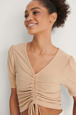 Mink Top Mit Kordelzug-Detail