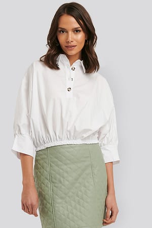 White Button Detailed Blouse