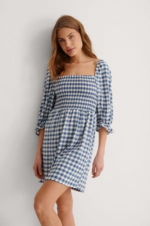 Blue Kariertes Minikleid