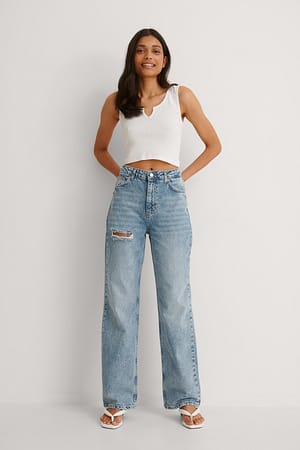 Blue Højtaljede Jeans