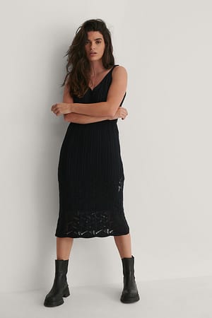 Navy Robe tricotée