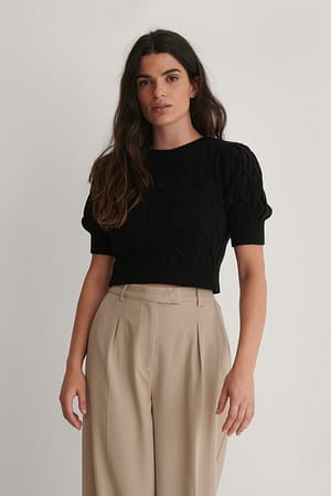Knitted Detail Top