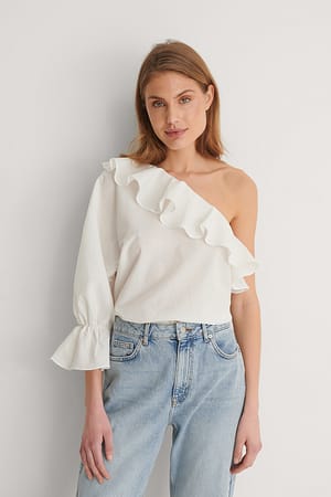 Ecru One Sleeve Blouse