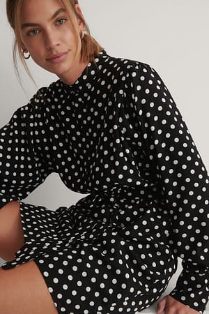 Black Minikjole Med Polkadotter