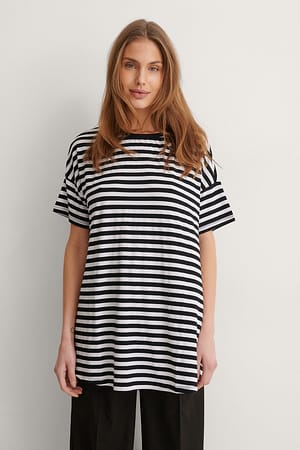 Black Lang Stribet T-shirt