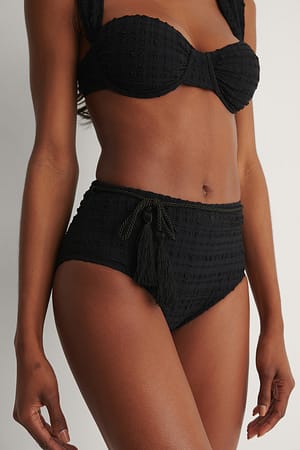 Black Parte De Abajo De Bikini Texturizado