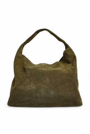 Khaki Suède driehoekige draagtas