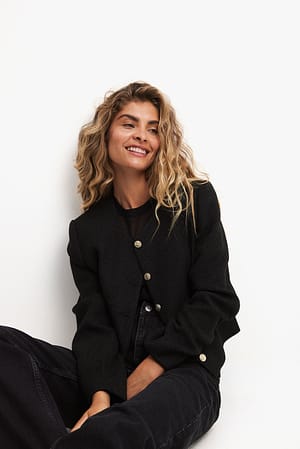Black Chaqueta de tweed