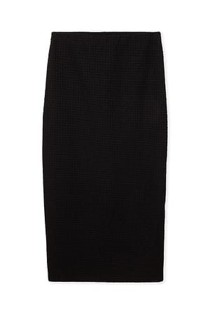 Black Maxiskjørt i tweed