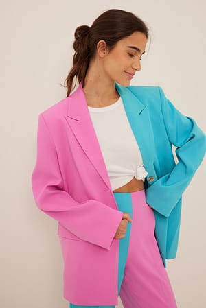 Colorblock Blazer bicolore oversize