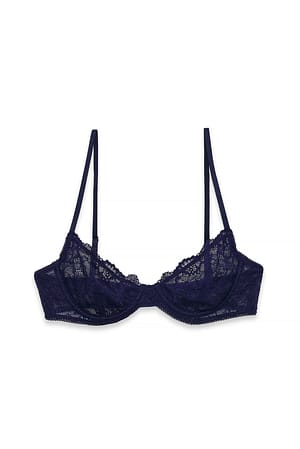 Dark Navy Underwired Lace Bra