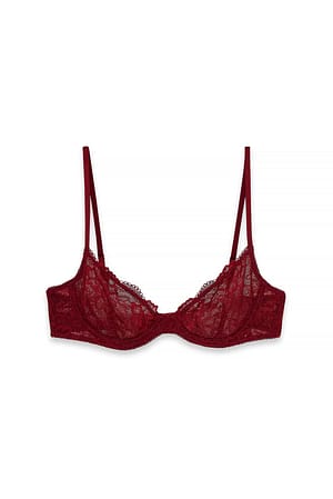 Burgundy Beugelbh van kant