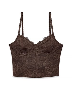 Brown Kanten korset met beugel