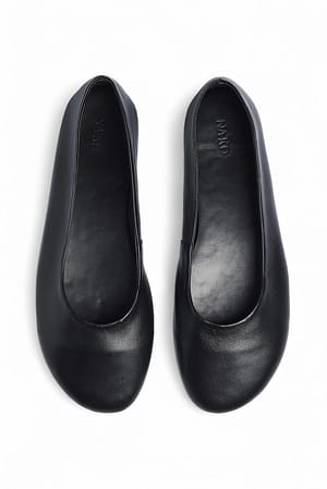 Black Uforede ballerinaer i læder