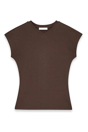 Brown V-Neck Tee