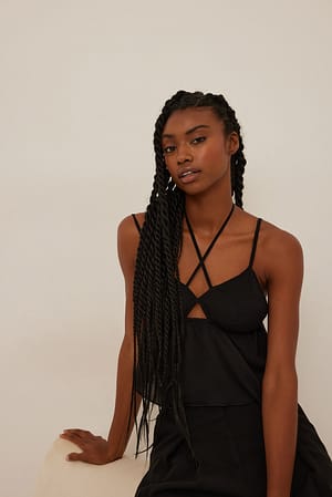 Black V-neck Chiffon Top