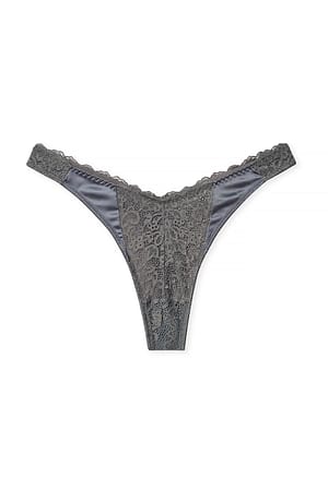 Dark Grey String en dentelle en V