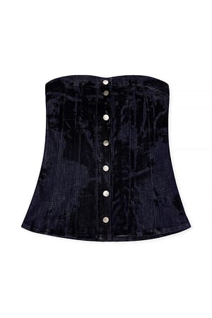 Blue Top mit Samtdetail