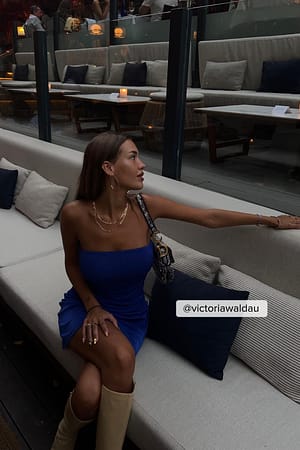Dark Blue Bandeau minikjole