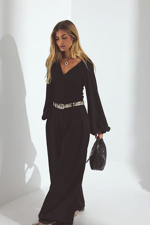 Black Blouse met volumineuze mouwen