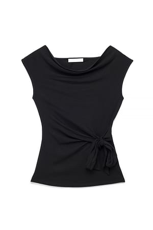 Black Topp med knytdetalj i midjan