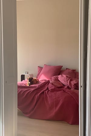 Pink Washed Organic Cotton Pillowcase