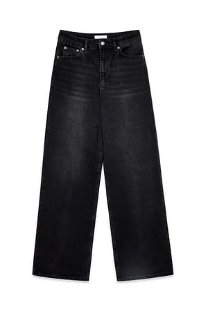 Grey Jeans med vidde og høj talje