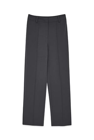 Dark Grey Dehnbare Anzughose mit geradem Bein