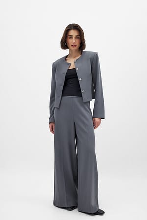 Grey weite Anzughose mit hoher Taille