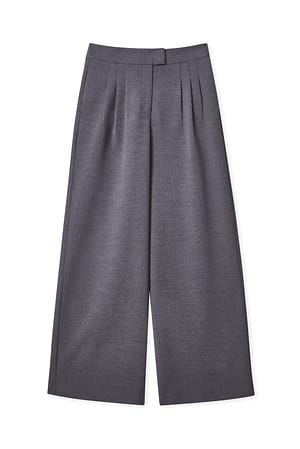 Grey Wide High Waist Trousers
