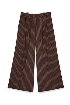 Pinstripe Wide Leg High Waist Loose Pants