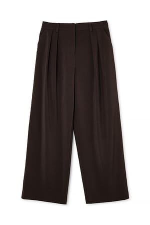 Brown Broek met wijde pijpen en hoge taille