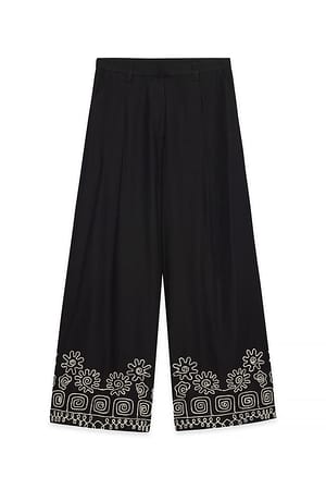 Black weite Hose mit mittlerer Taille
