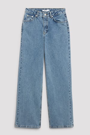 Mid Blue Skater Denim Med Vide Ben