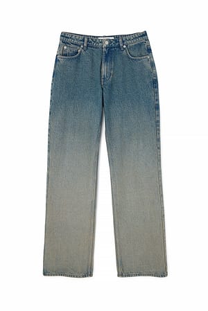Vintage Wash Weite Washed-Out-Jeans mit mittlerer Taille