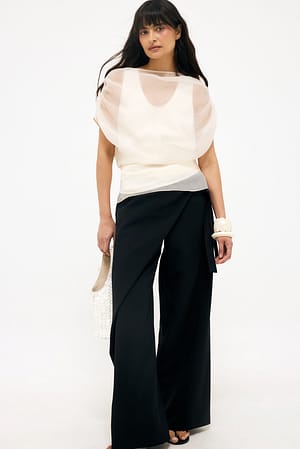 Black Wide Overlap Pants