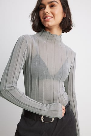 Grey Haut en maille à côtes larges