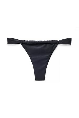 Black drapierter Bikini-Slip mit weiten Trägern