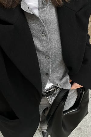 Grey Melange Fijngebreid vest