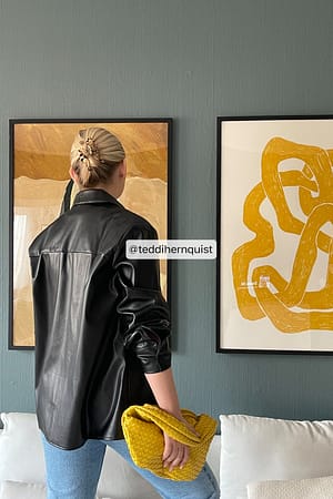 Yellow Vävd rundad väska
