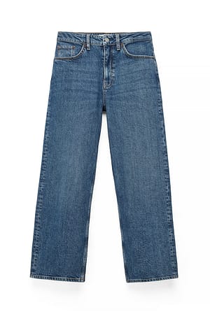 Mid Blue Yard vaqueros tobilleros de tiro alto