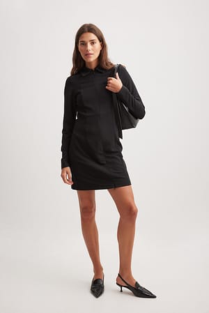 Black Vestido mini con cremallera
