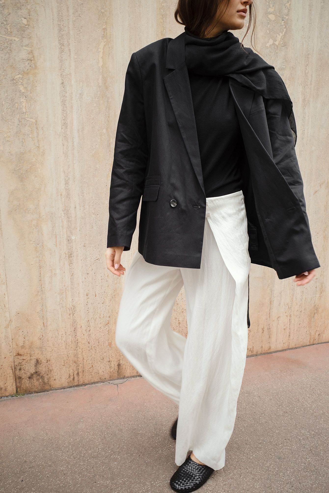 Offwhite Pantalon large avec ceinture